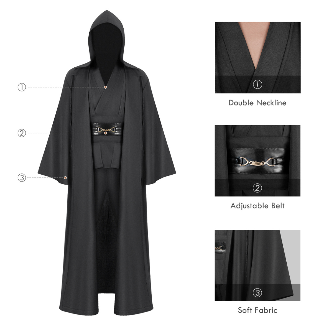 4-Piece Hooded Robes Costume Set